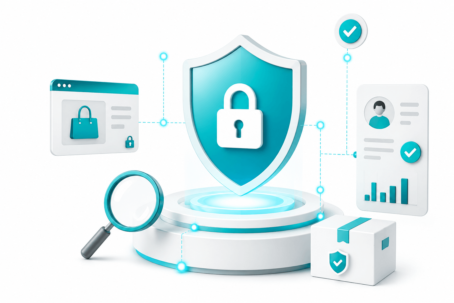 Amazon brand protection shield, lock, monitoring, and product verification