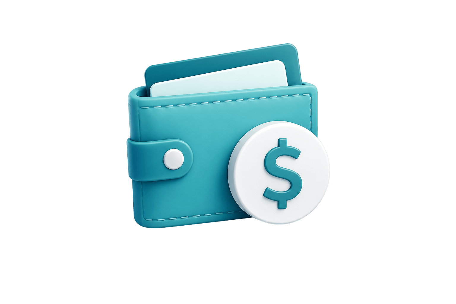 Wallet with a dollar coin