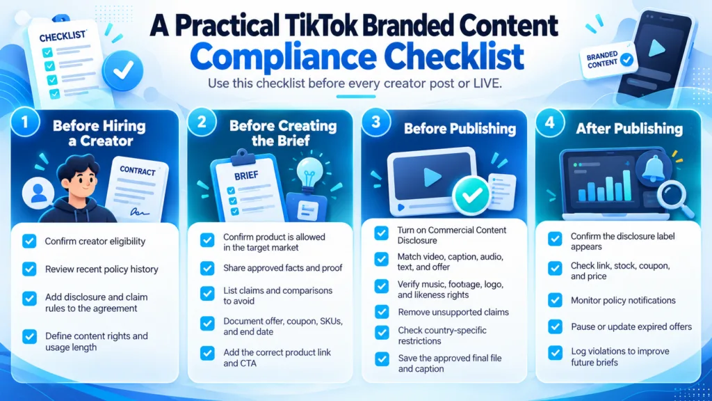 tiktok branded content compliance checklist